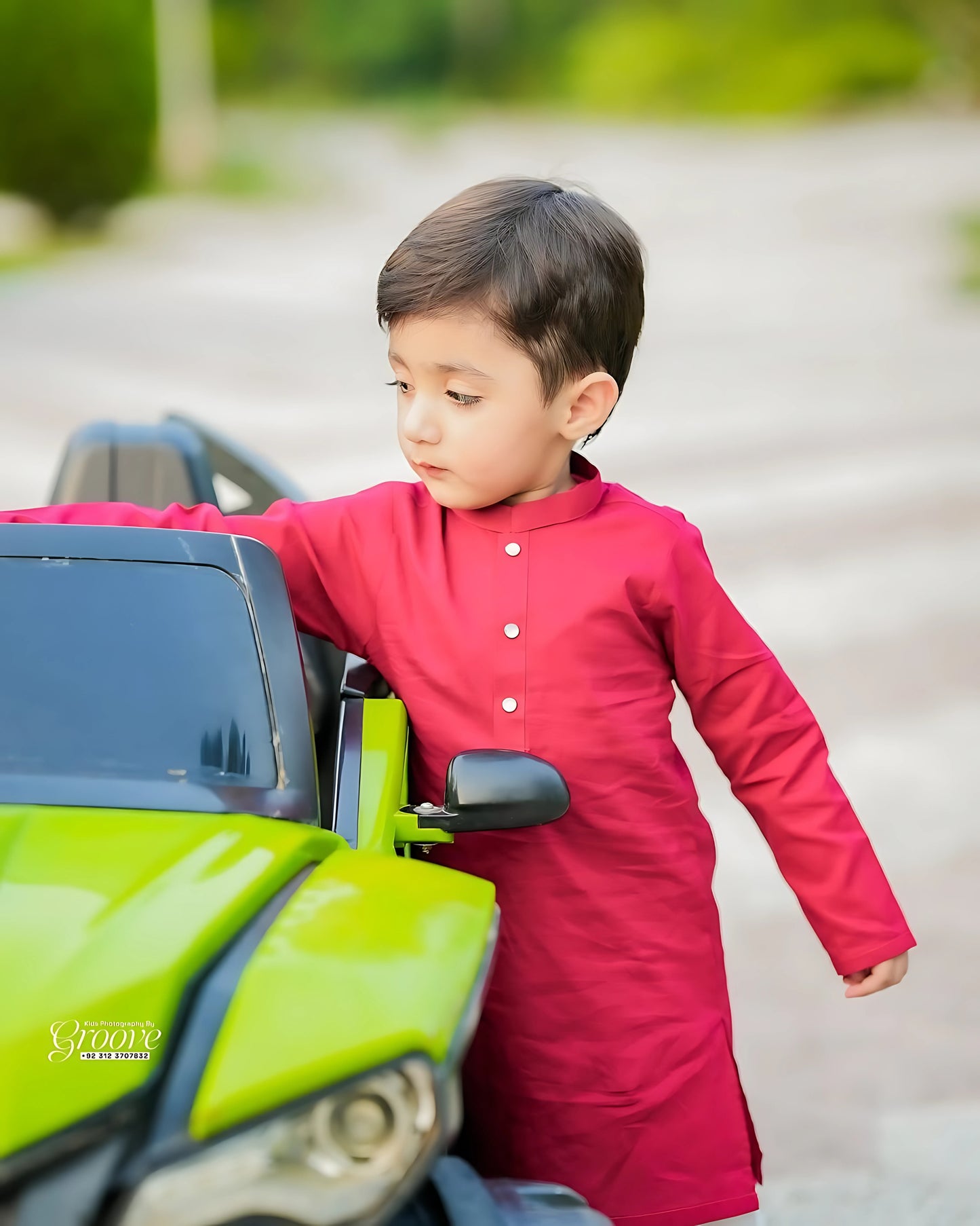 Deep Maroon Cambric Cotton Boy’s Kurta Pajama Set – Classic Elegance
