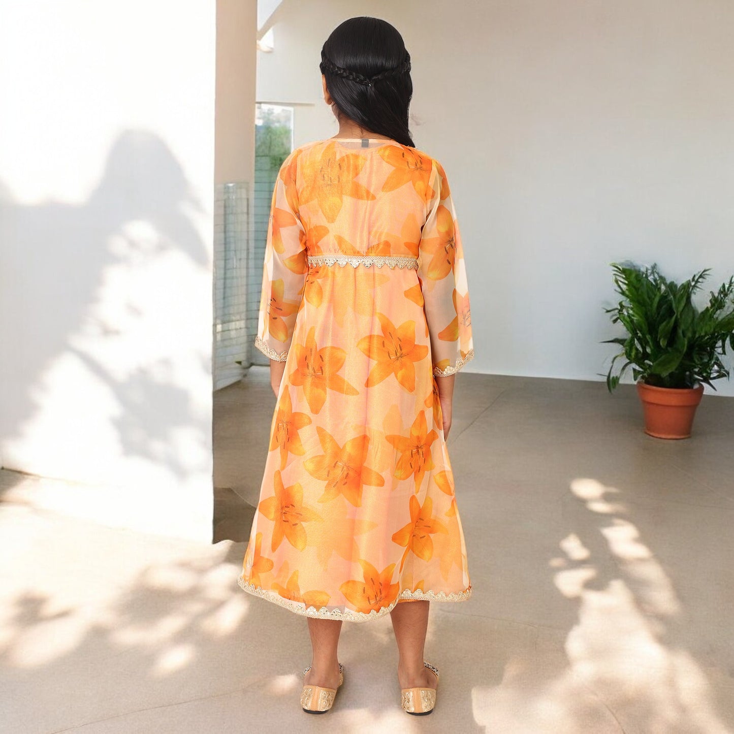 Elegant Two-Piece Long Dress for Girls