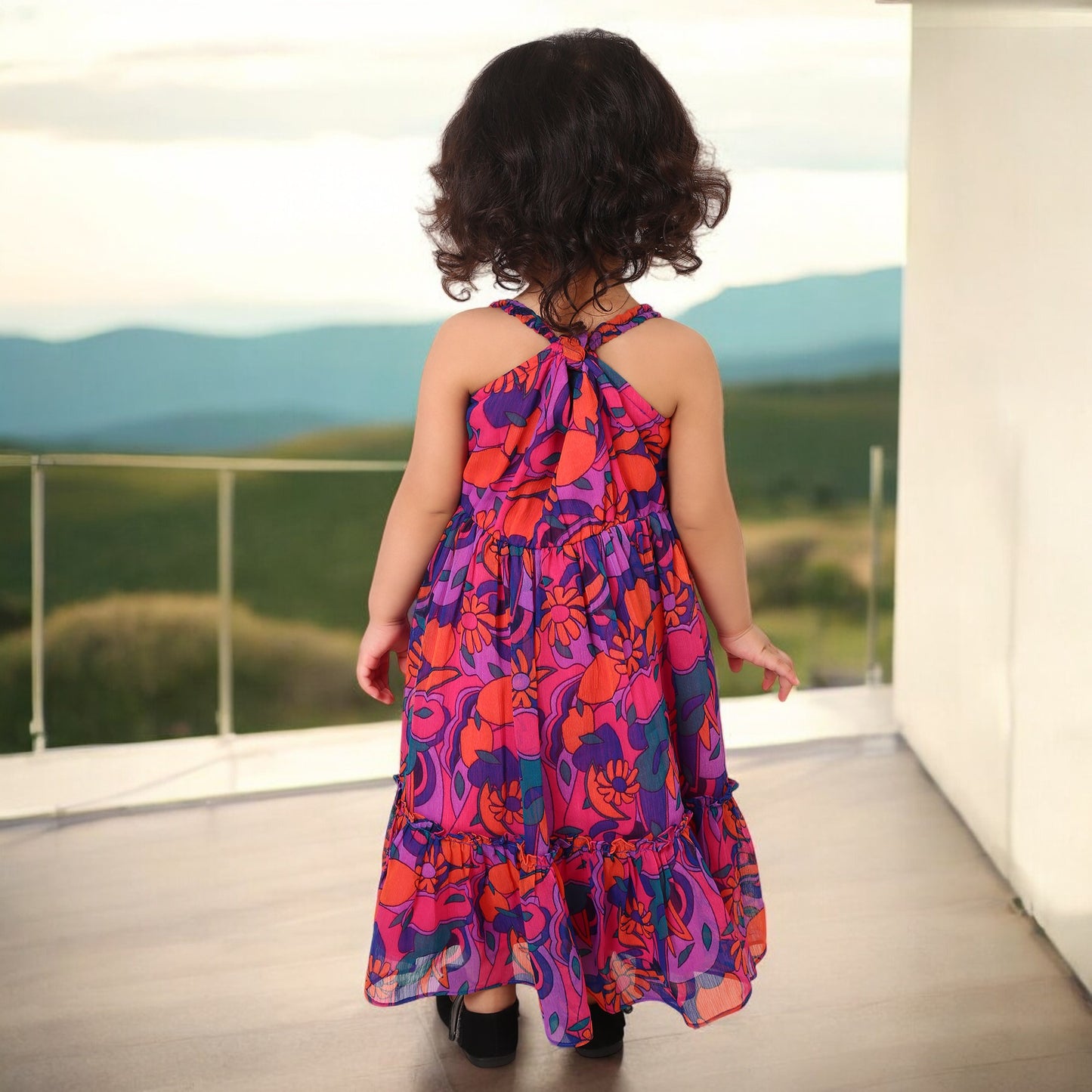 Adorable Sleeveless Chiffon Frock for Girls