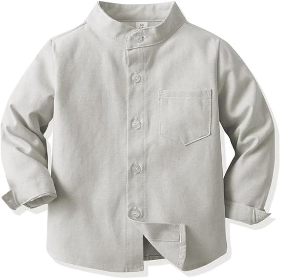 Boys Light Grey Cotton Shirt – Smart Casual Premium Boys Clothing India