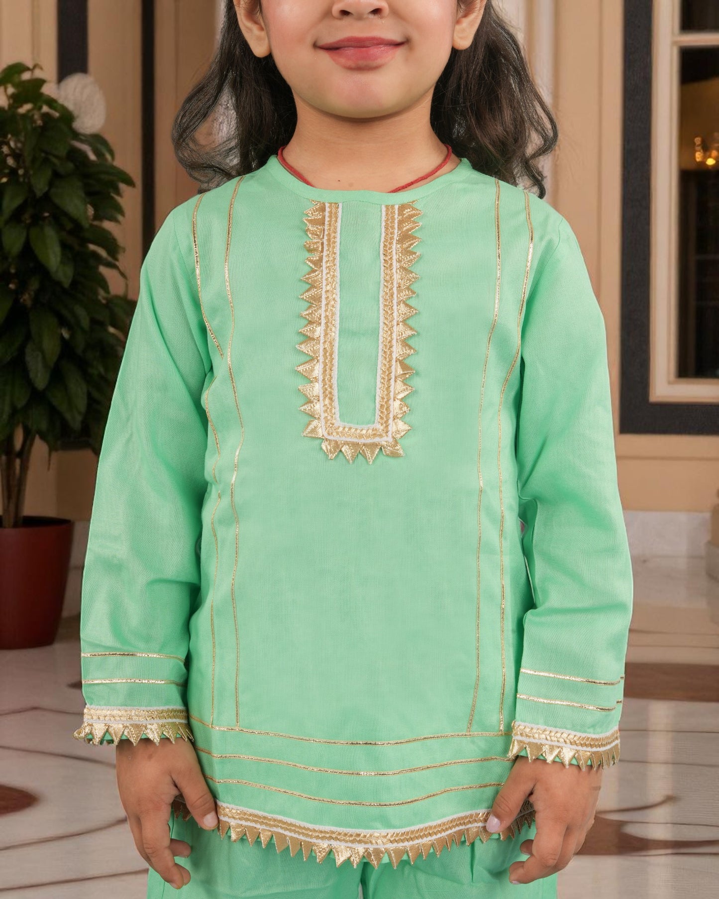 Tito Patito Girls’ Summer Sharara Suit – Rayon, Lace, Full Sleeves