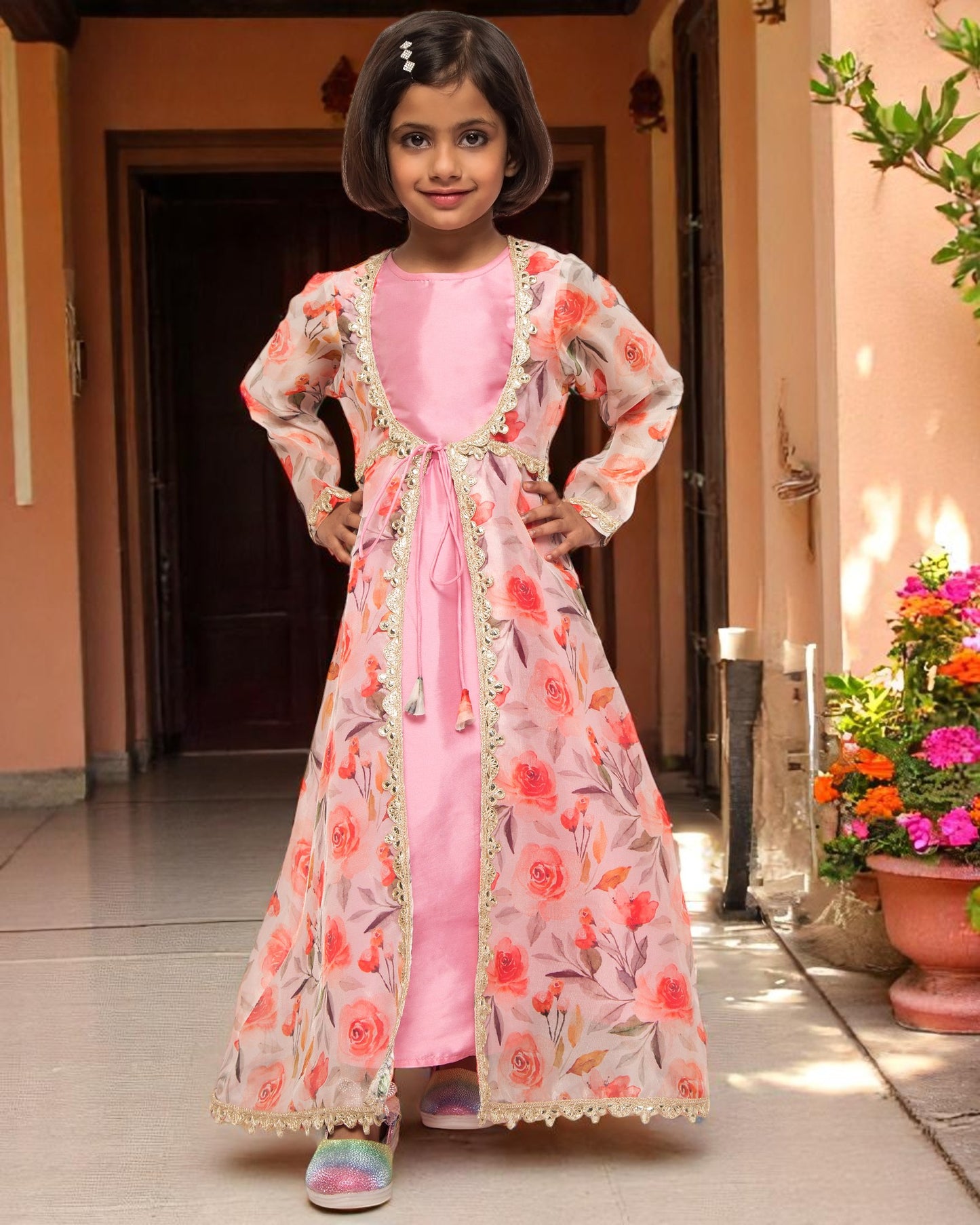 Timeless Grace: Luxe Taffeta & Organza 2-Piece Set