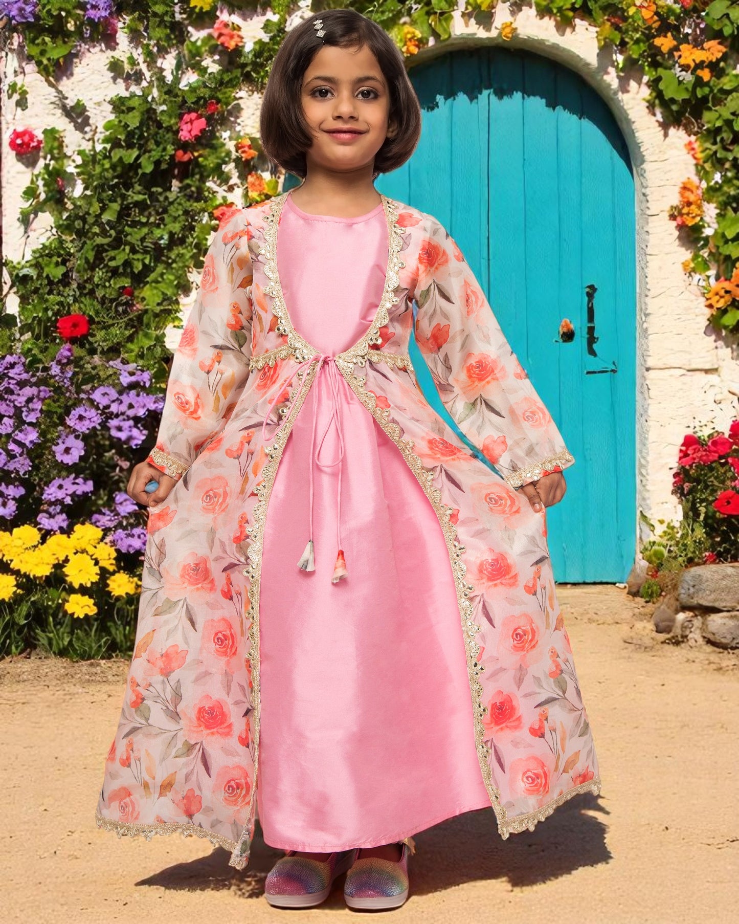 Timeless Grace: Luxe Taffeta & Organza 2-Piece Set
