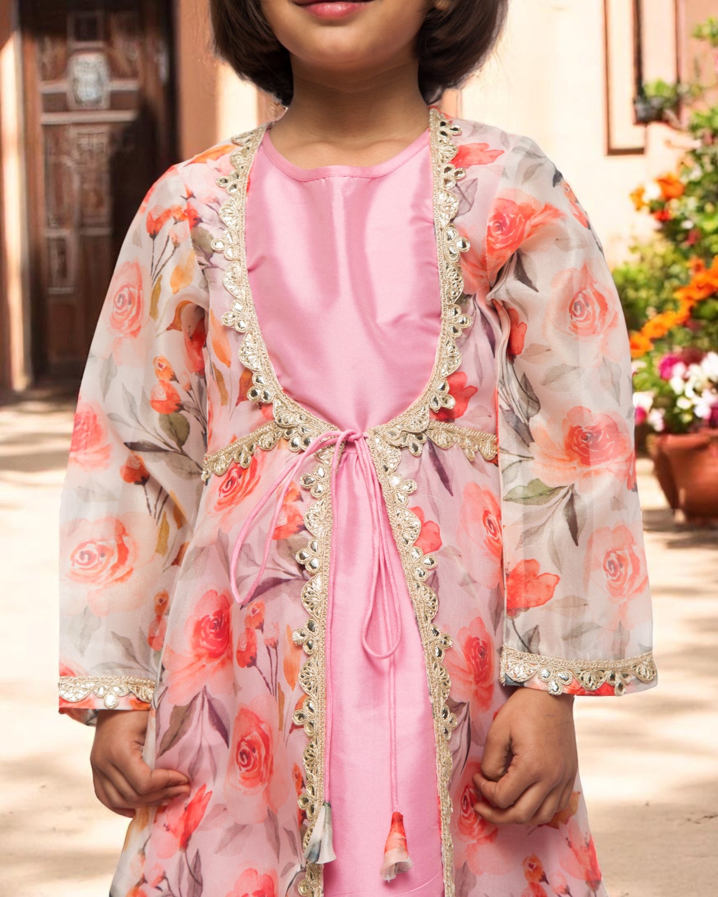 Timeless Grace: Luxe Taffeta & Organza 2-Piece Set
