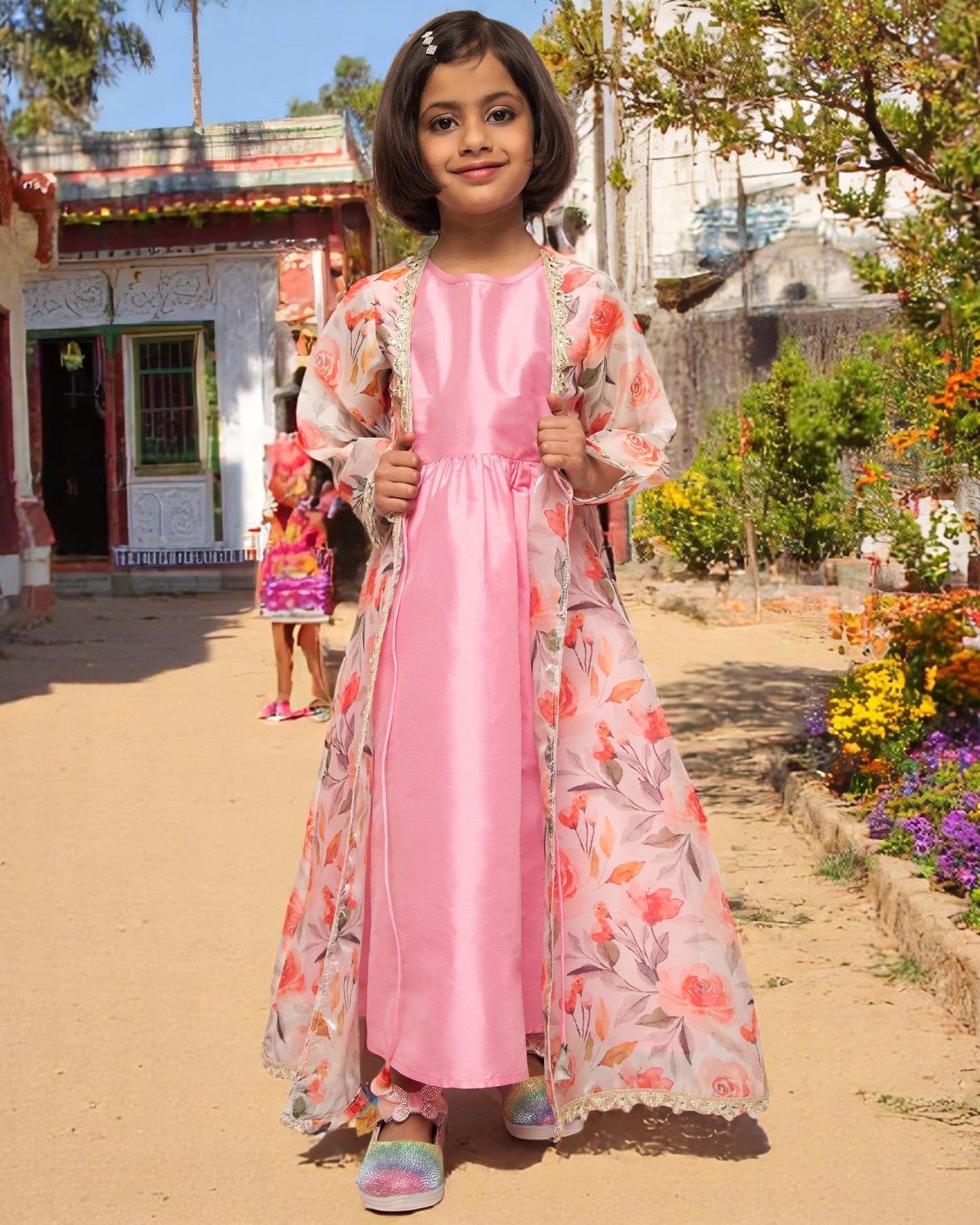 Timeless Grace: Luxe Taffeta & Organza 2-Piece Set