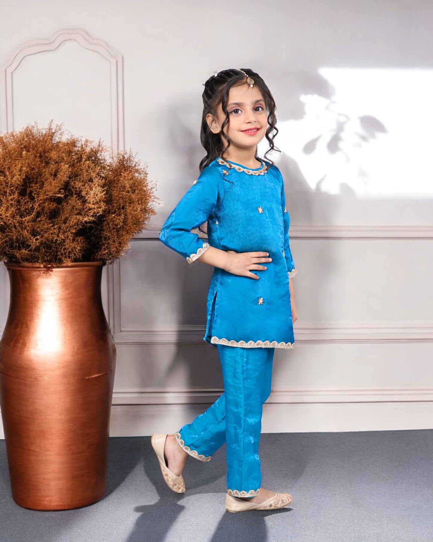 Tito Patito Kids’ Designer Suit – Fendi Fabric, Embellished for Girls