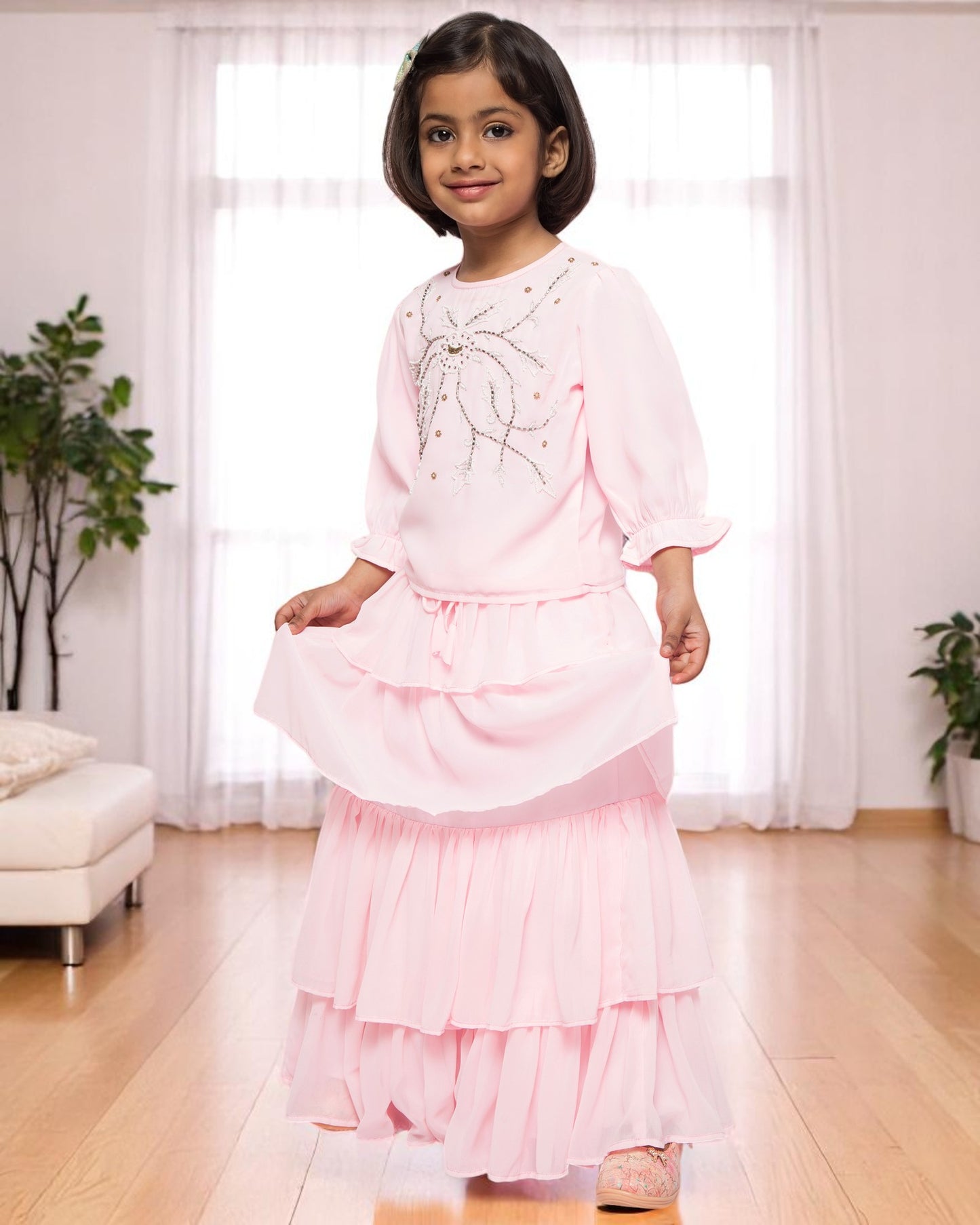 Ethereal Elegance: Handcrafted Georgette 3-Piece Set