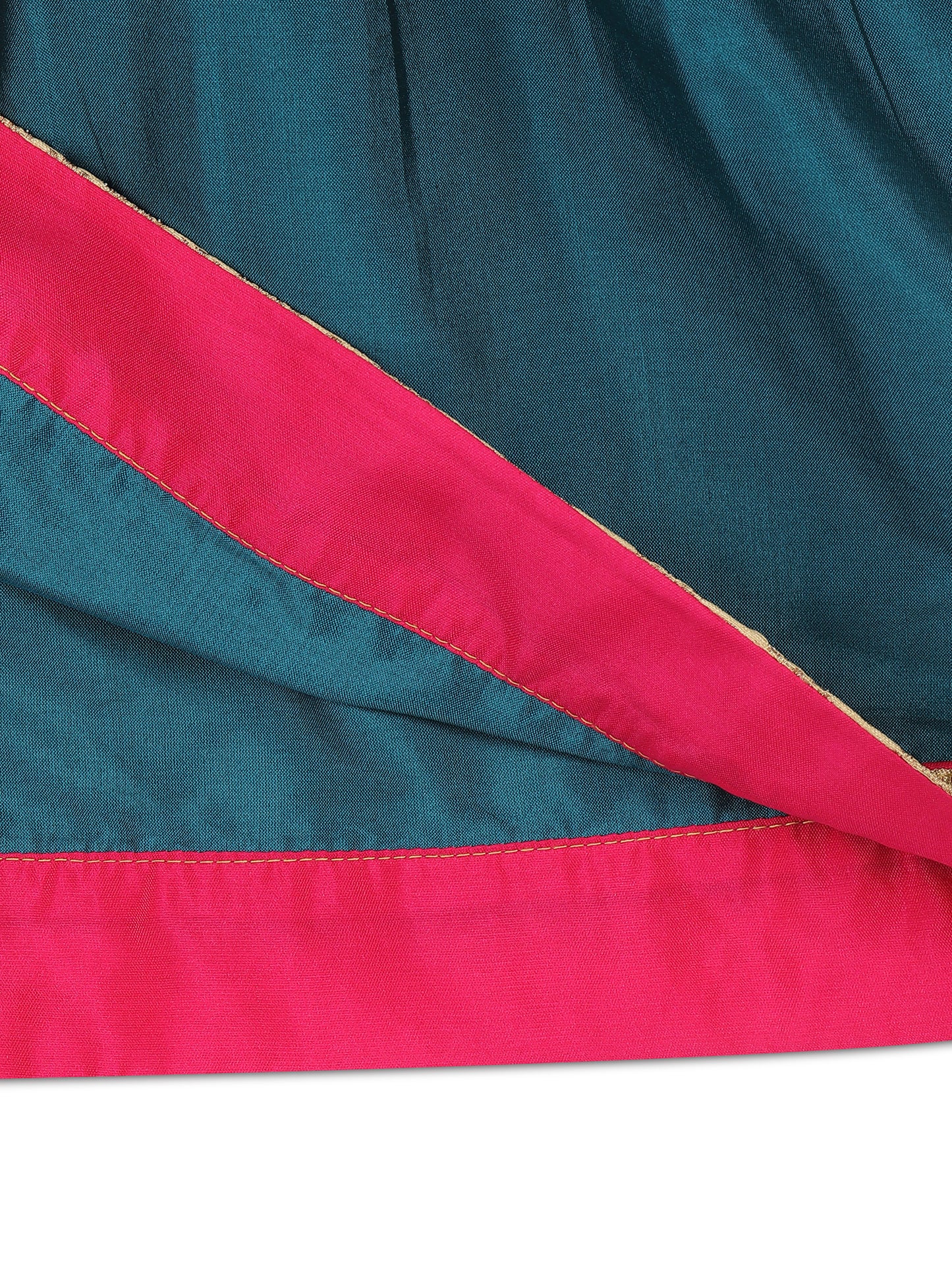 Strap Shoulder Frock for Girls in Banarasi and Taffeta Silk with Tassels