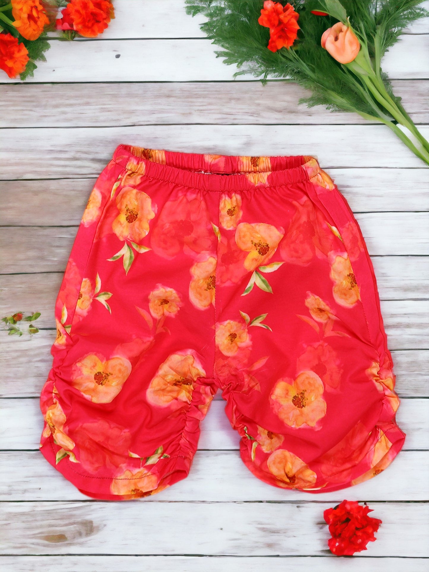 Two-Piece Girls' Set in Cotton Blend Fabric with Kurta Top and Calf-Length Pajama