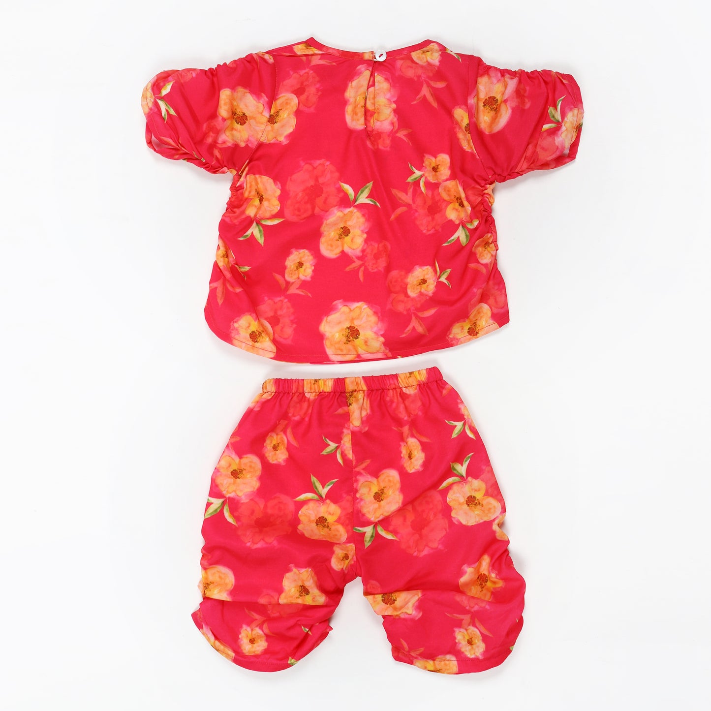 Two-Piece Girls' Set in Cotton Blend Fabric with Kurta Top and Calf-Length Pajama