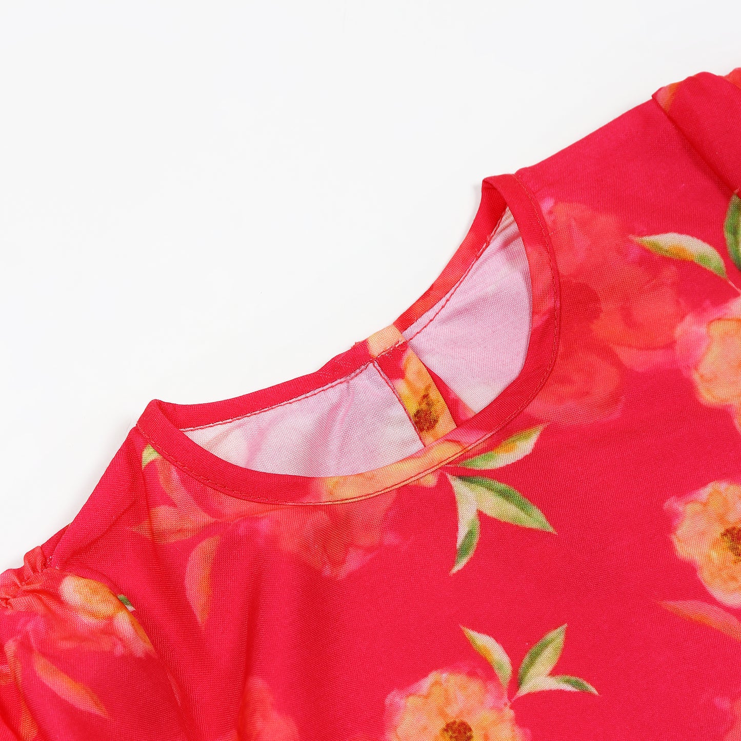 Two-Piece Girls' Set in Cotton Blend Fabric with Kurta Top and Calf-Length Pajama