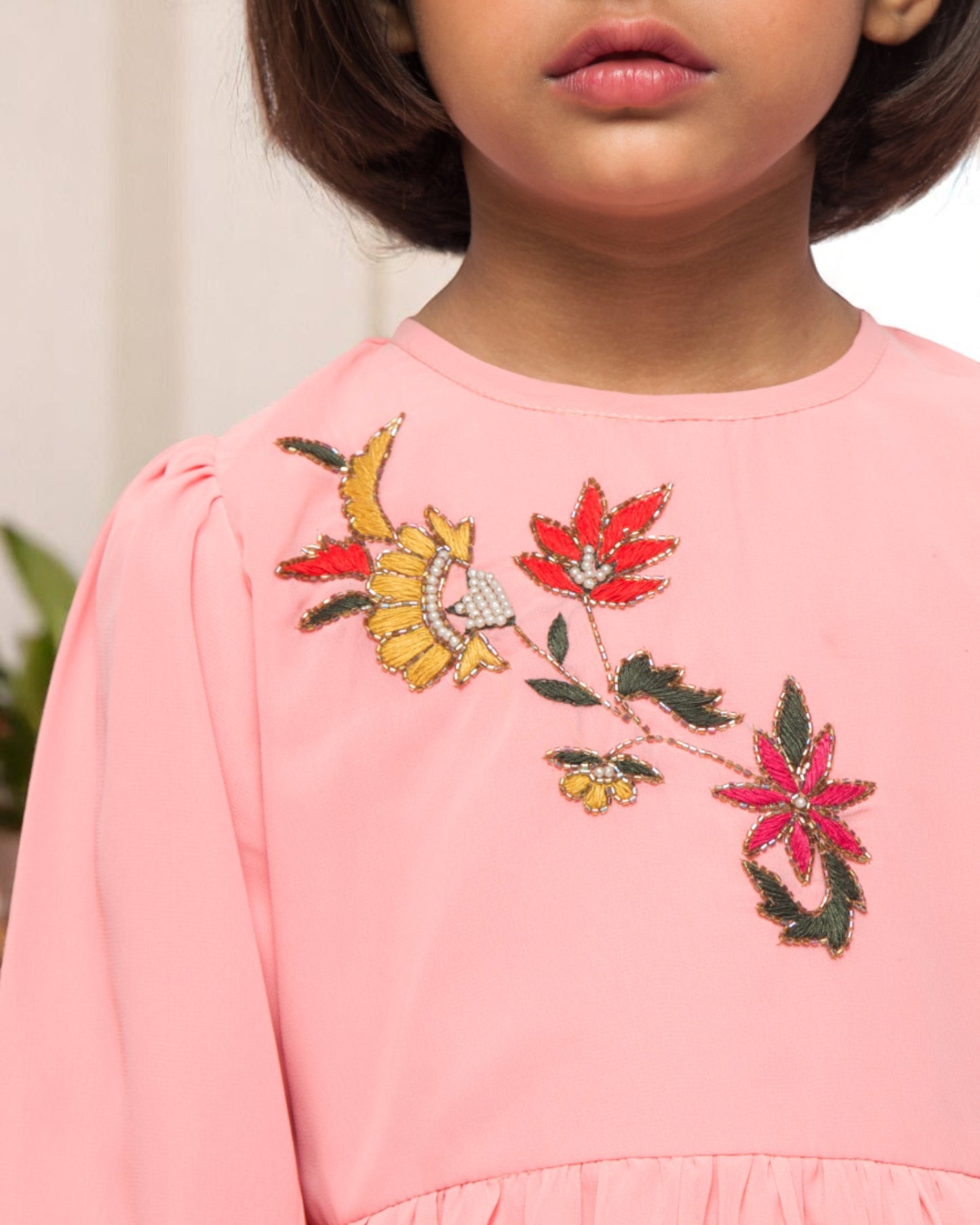Whimsical Charm: Hand-Embellished Georgette Frock