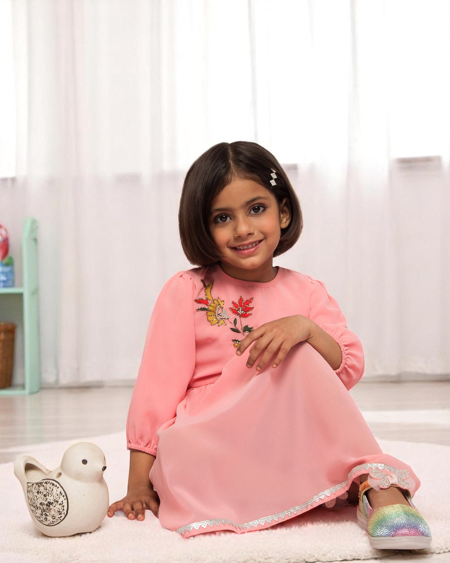Whimsical Charm: Hand-Embellished Georgette Frock
