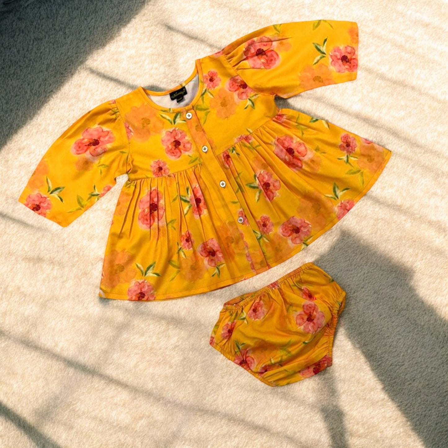 Adorable Two-Piece Cotton Blend Set for Baby Girls