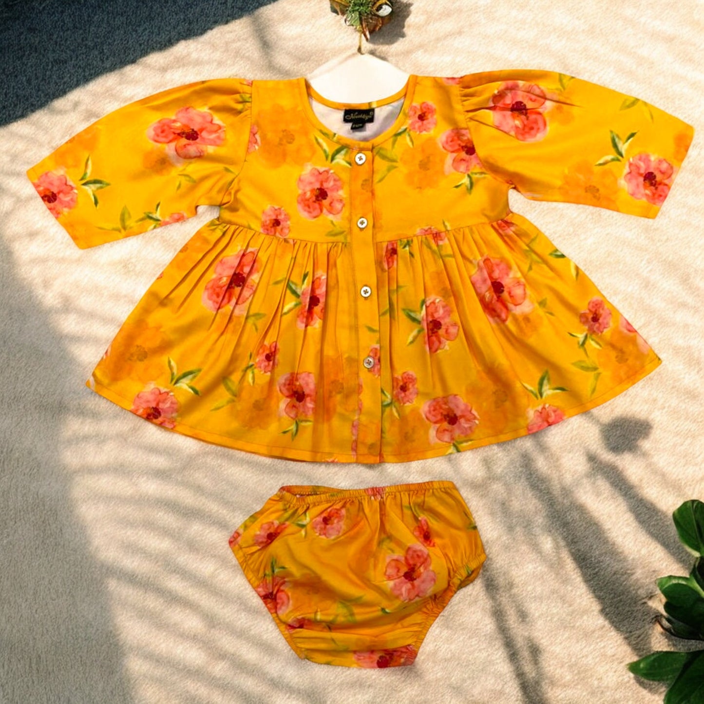 Adorable Two-Piece Cotton Blend Set for Baby Girls