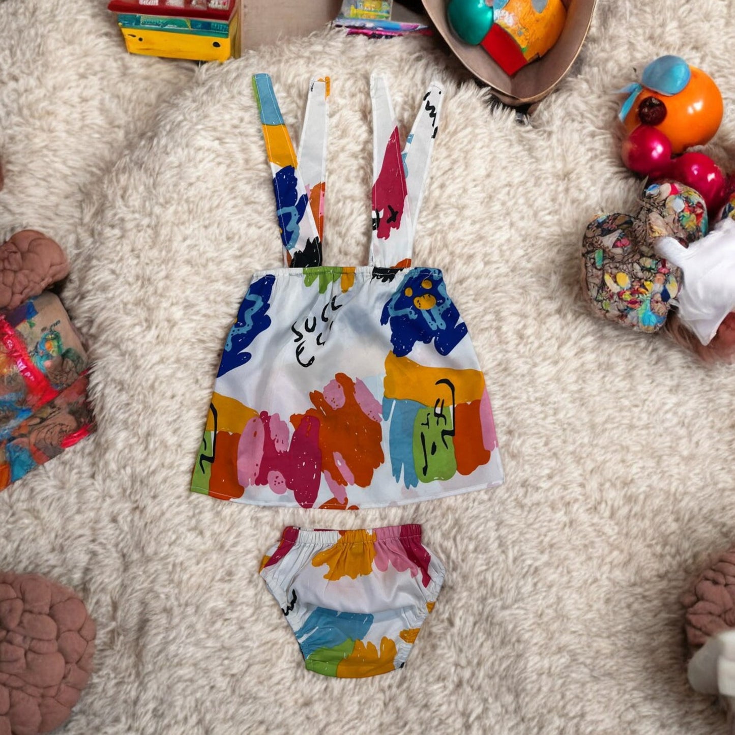 Stylish Two-Piece Poly Crepe Set for Baby Girls