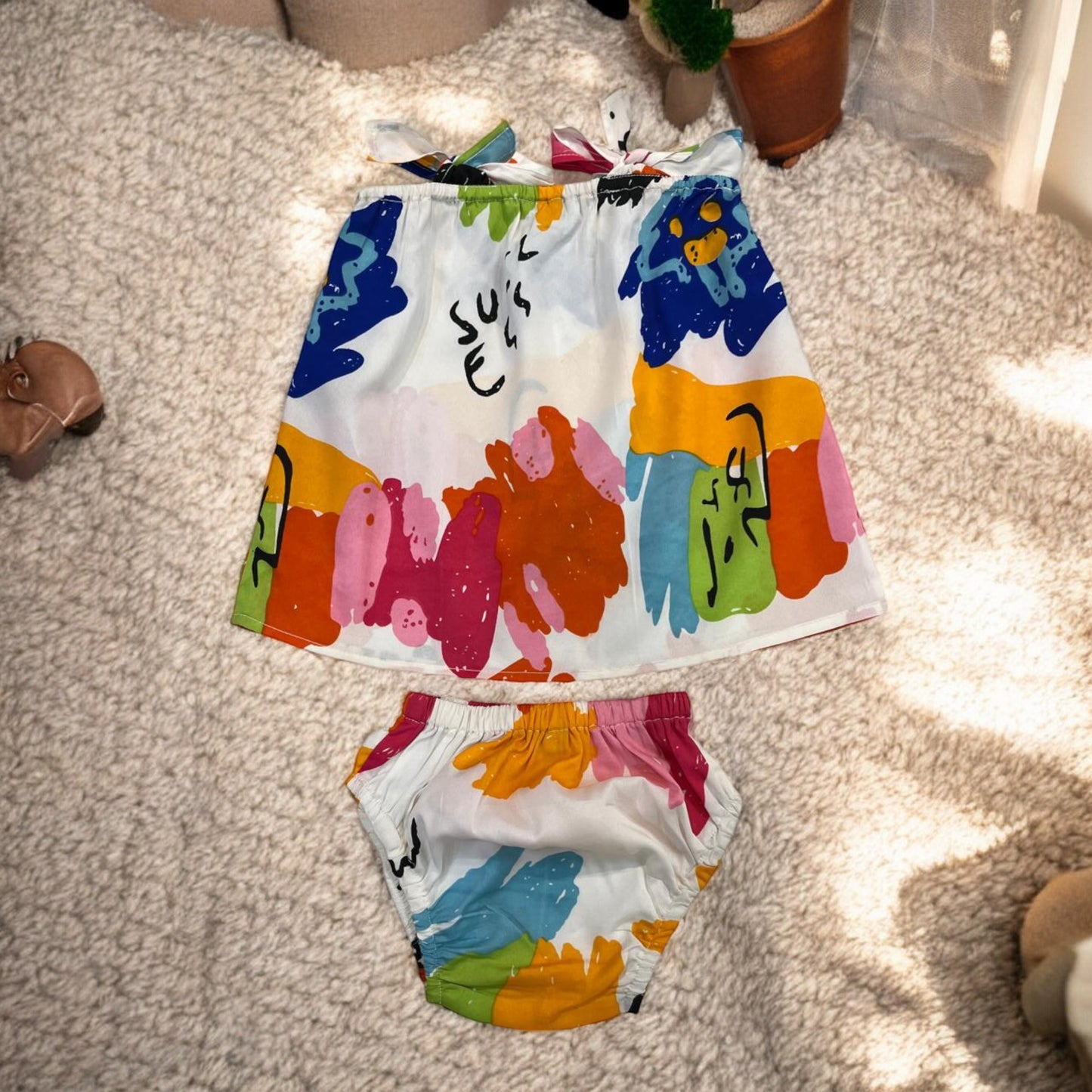 Stylish Two-Piece Poly Crepe Set for Baby Girls