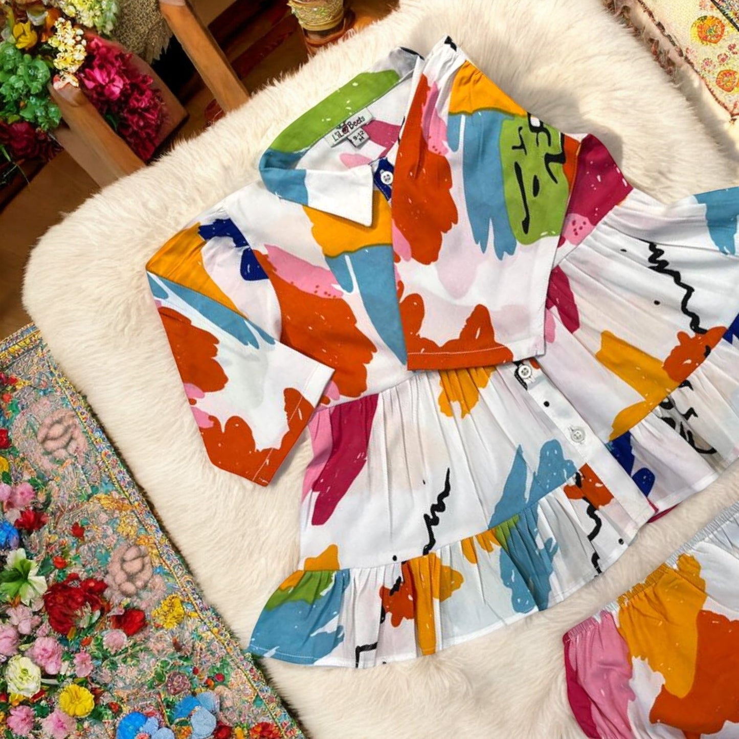 Elegant Two-Piece Poly Crepe Set for Baby Girls