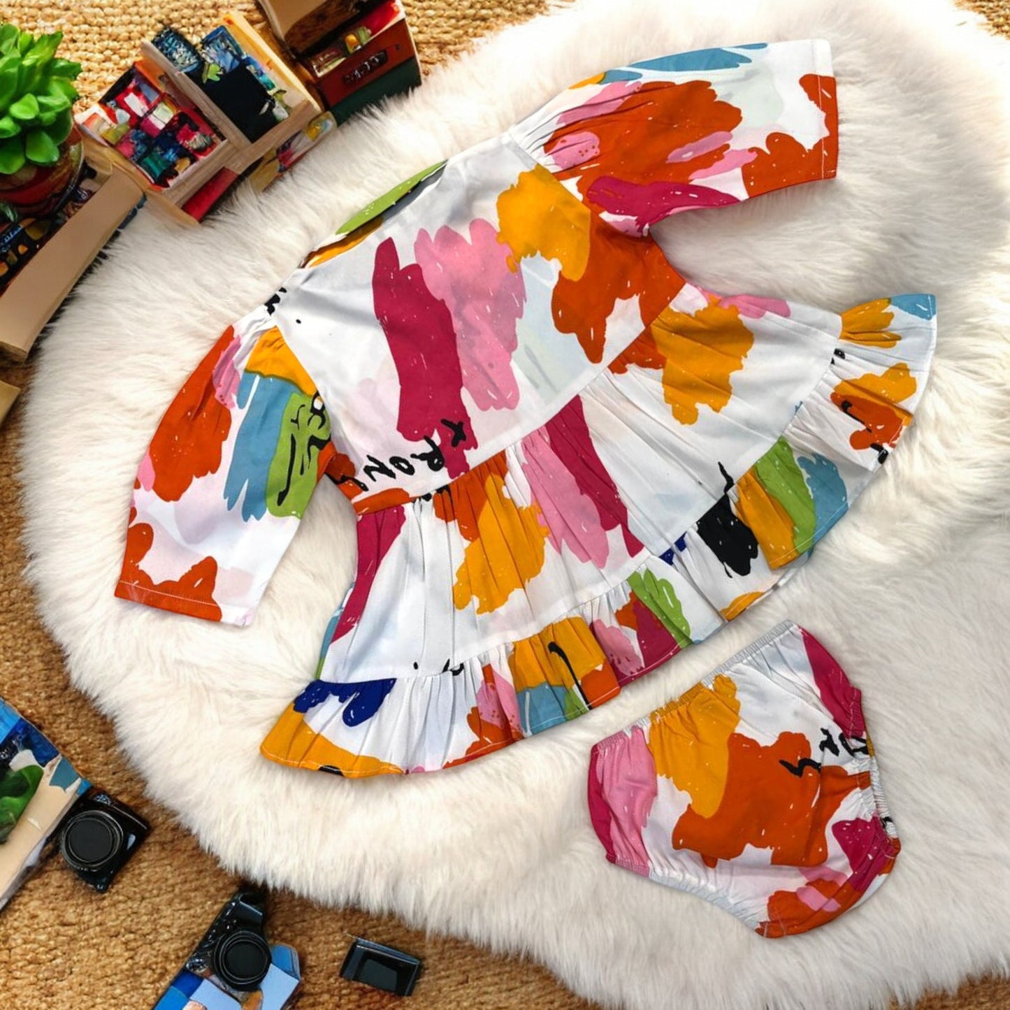 Elegant Two-Piece Poly Crepe Set for Baby Girls