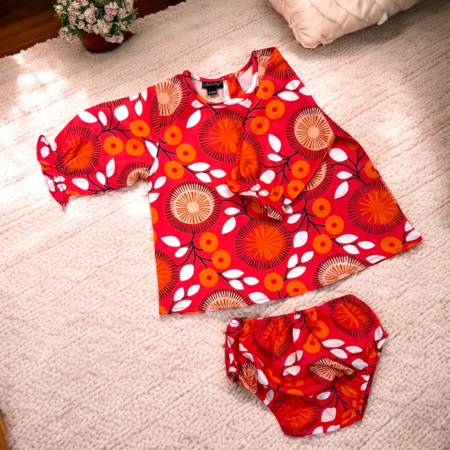 Trendy Two-Piece Cotton Blend Set for Baby Girls