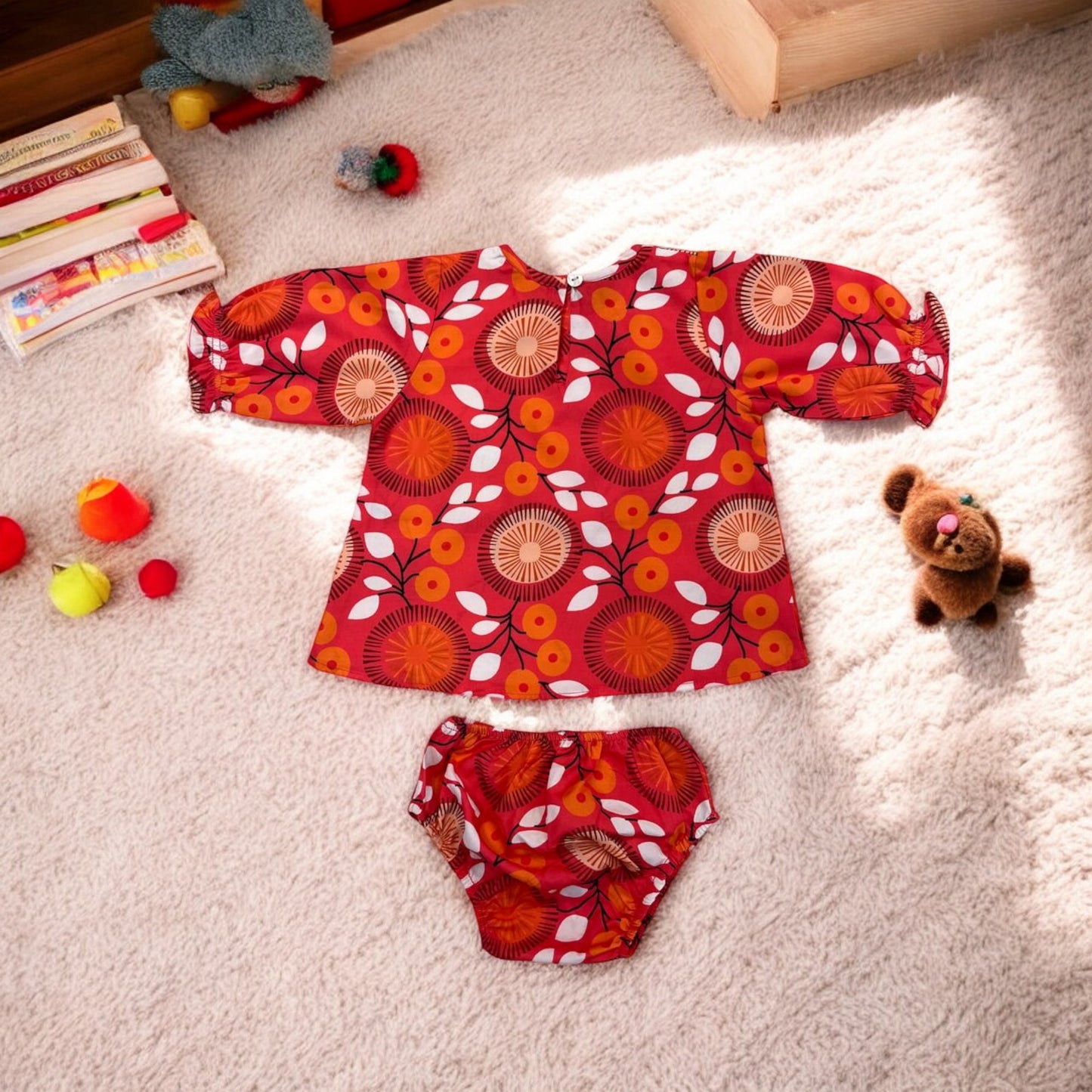 Trendy Two-Piece Cotton Blend Set for Baby Girls