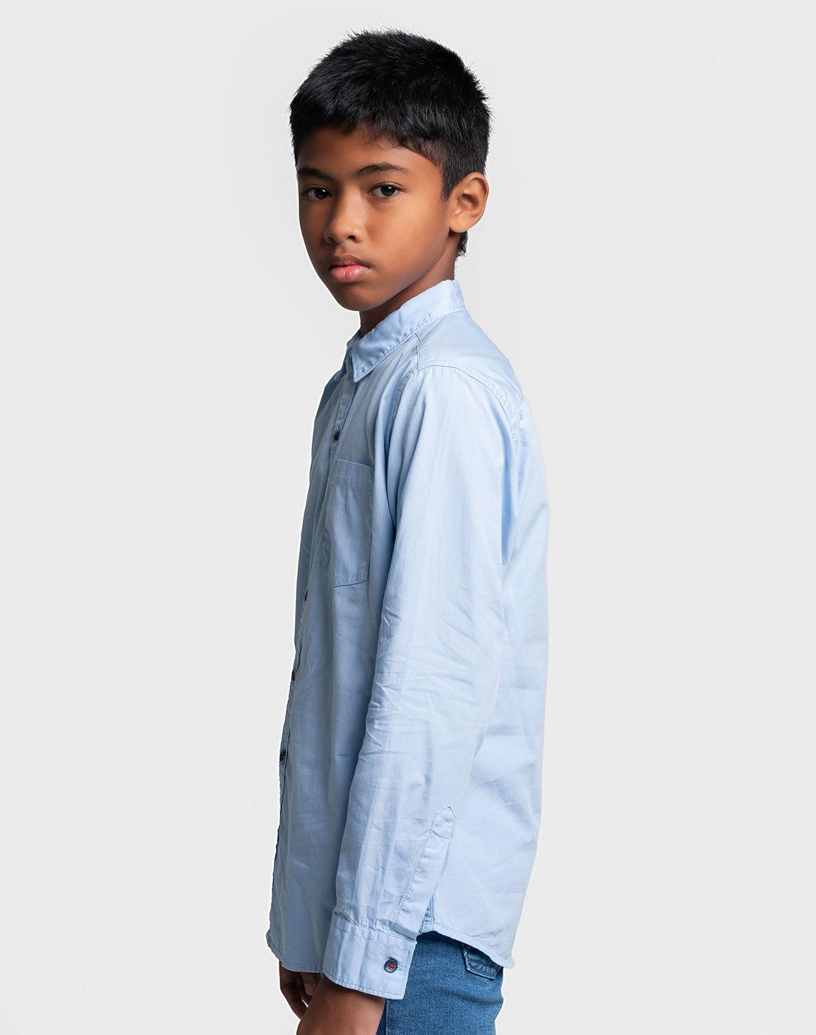 Boys Sky Blue Full Sleeve Cotton Shirt – Smart Casual Kidswear