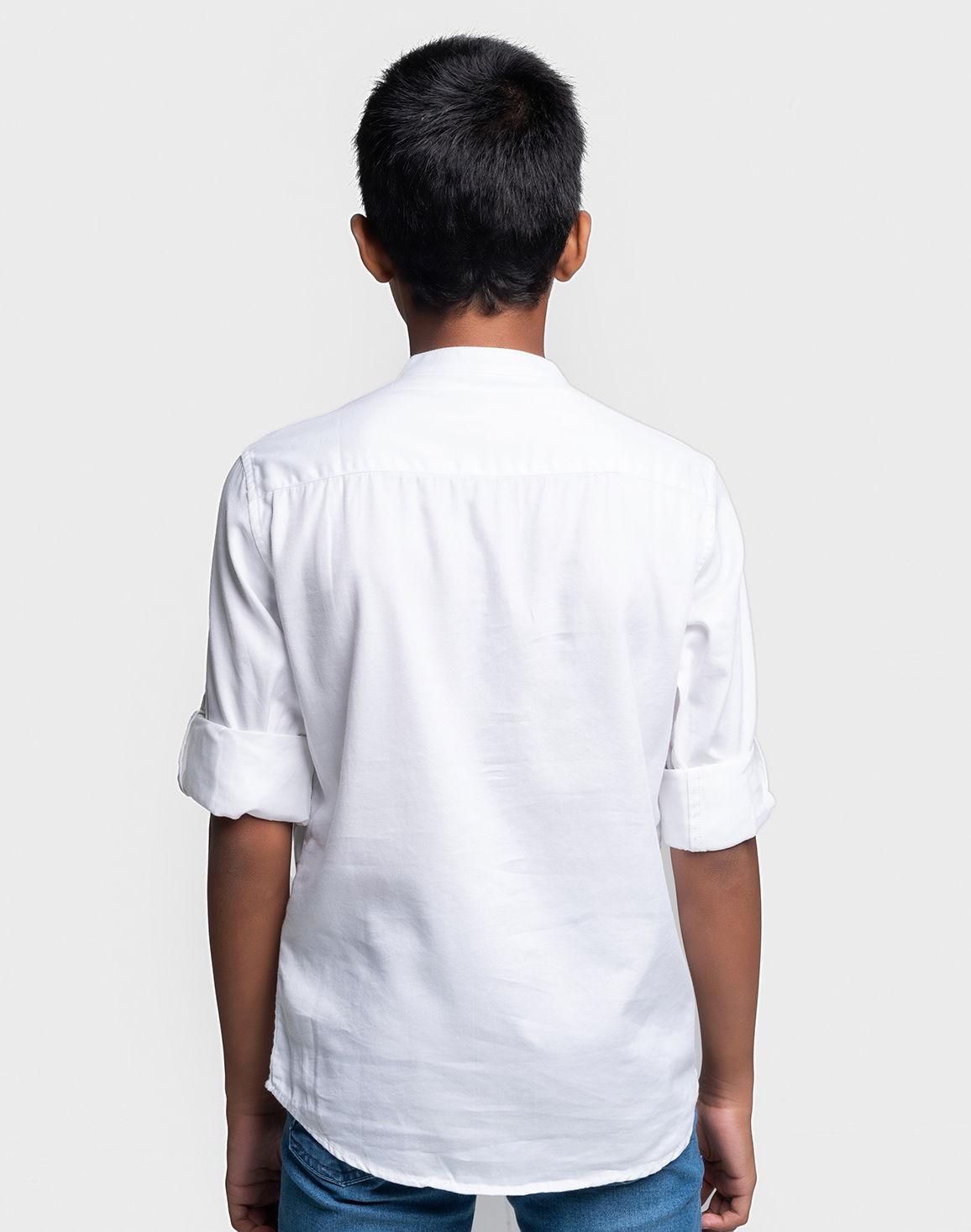Boys White Cotton Shirts – Semi-Formal Classic Style