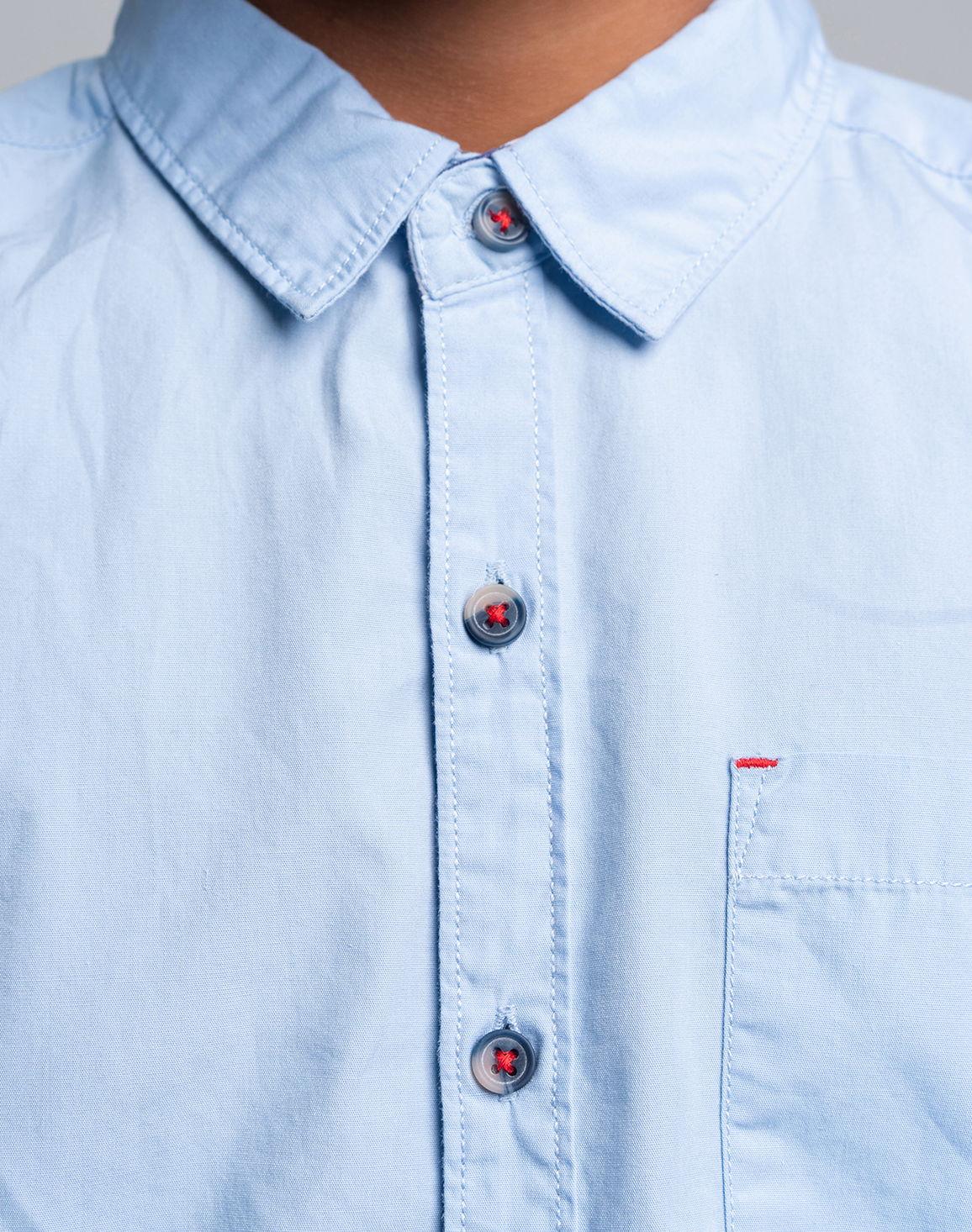 Boys Sky Blue Full Sleeve Cotton Shirt – Smart Casual Kidswear