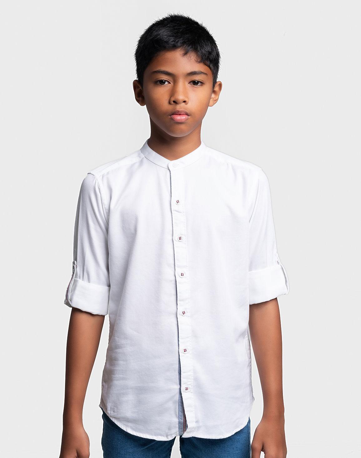 Boys White Cotton Shirts – Semi-Formal Classic Style