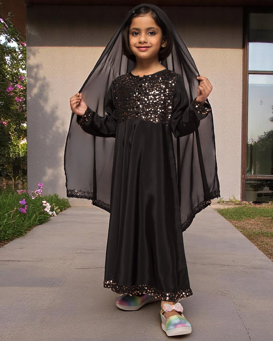 Long Dress With Sequin Work & Matching Dupatta