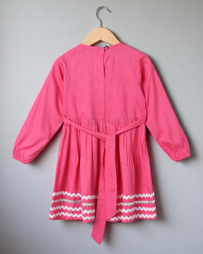 Rayon Two-Piece Suit for Girls with Elegant Lace Work – Soft & Stylish (DARK PINK)