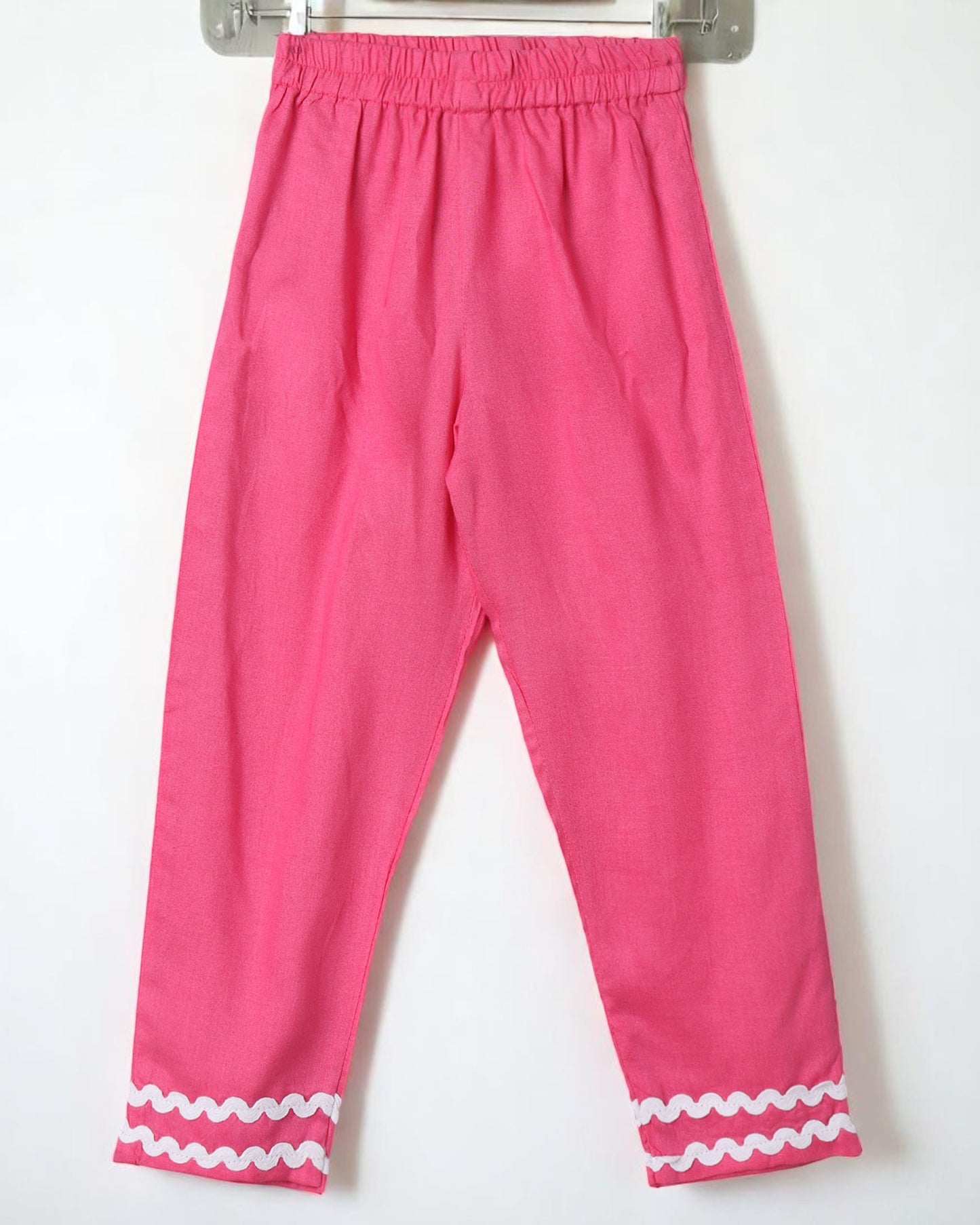 Rayon Two-Piece Suit for Girls with Elegant Lace Work – Soft & Stylish (DARK PINK)