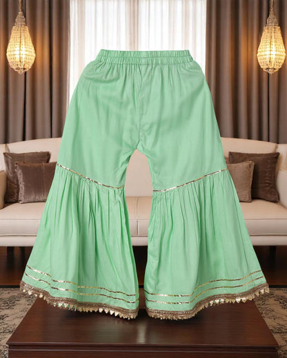 2 Pcs Suit For Girls In Rayon Fabric With Gota Patti Work