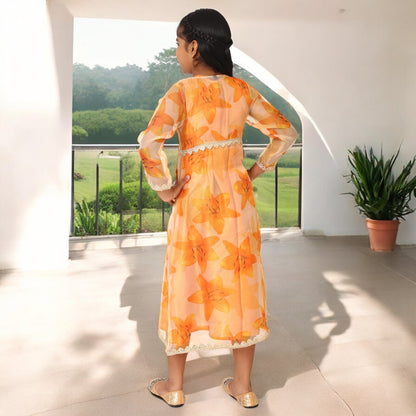 Elegant Two-Piece Long Dress for Girls