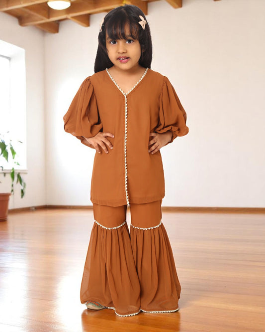 Elegant Three-Piece Georgette Suit for Girls