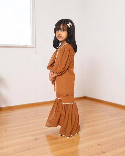 Elegant Three-Piece Georgette Suit for Girls