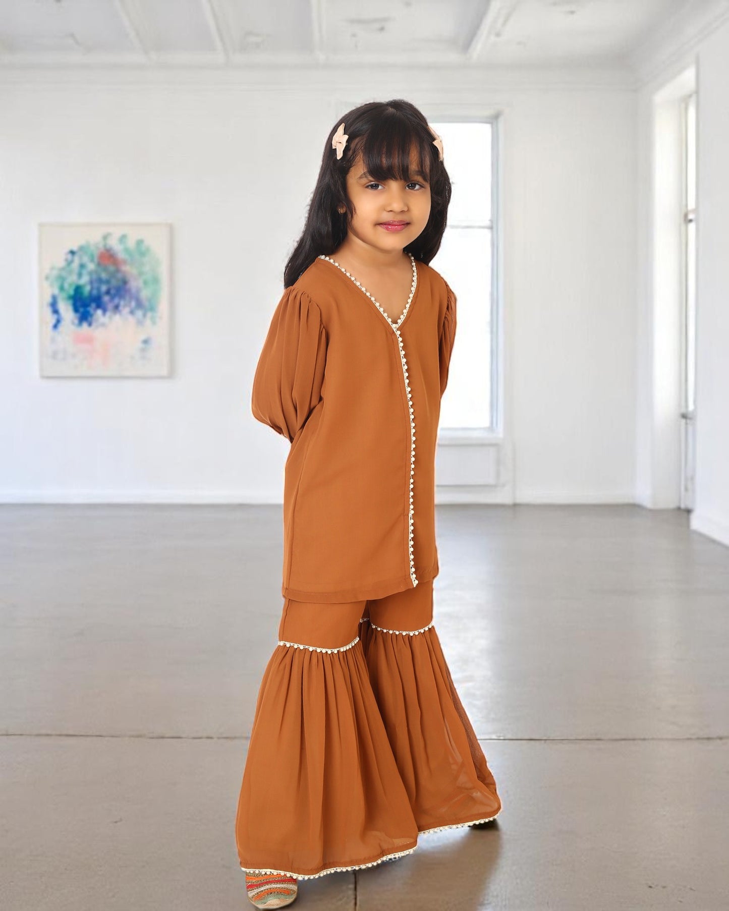 Elegant Three-Piece Georgette Suit for Girls