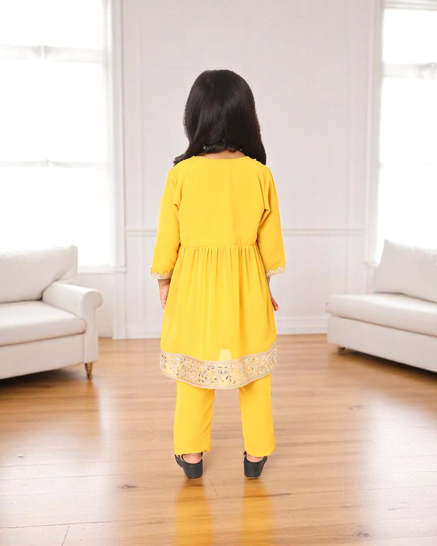 Elegant Three-Piece Georgette Suit for Girls