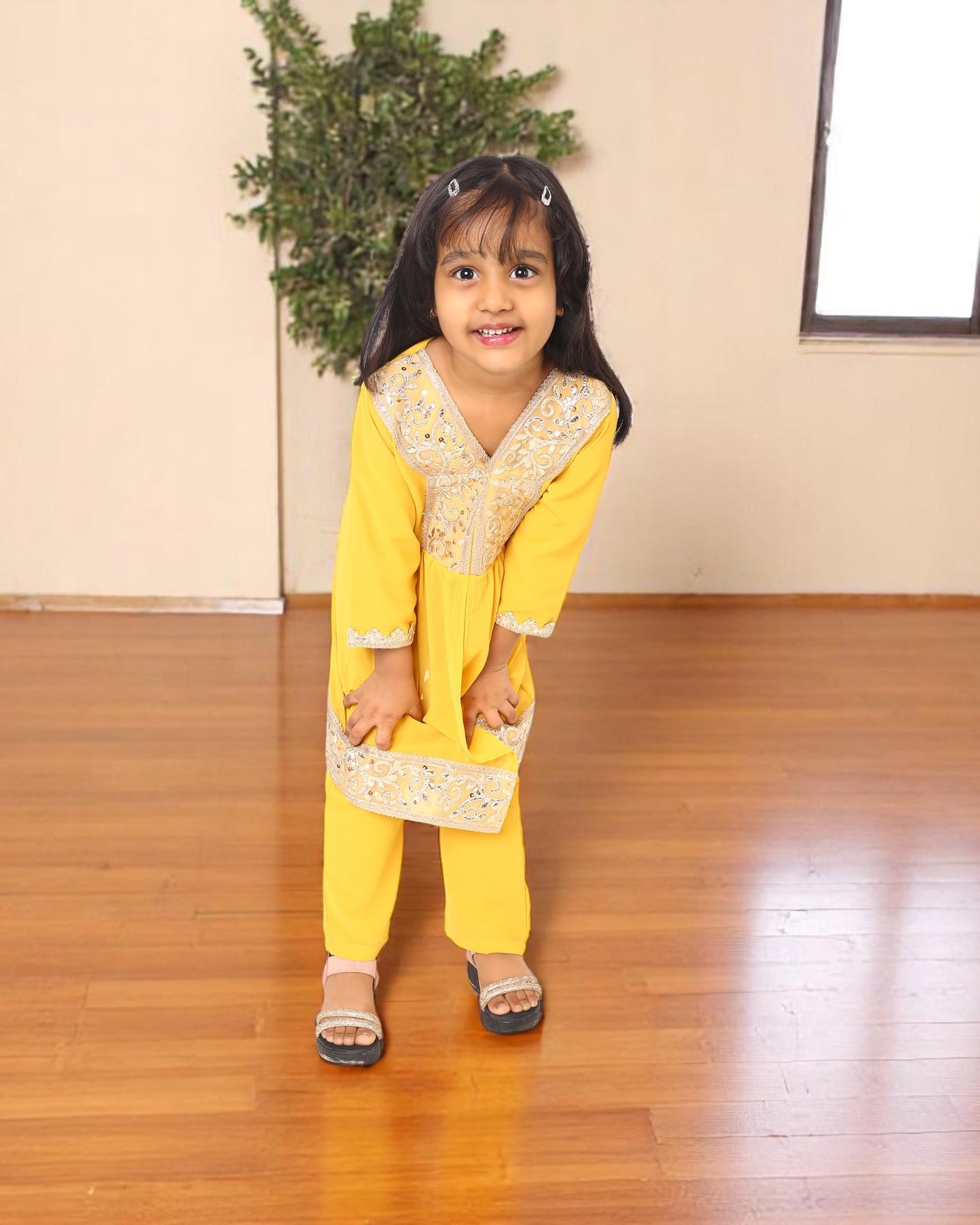 Elegant Three-Piece Georgette Suit for Girls