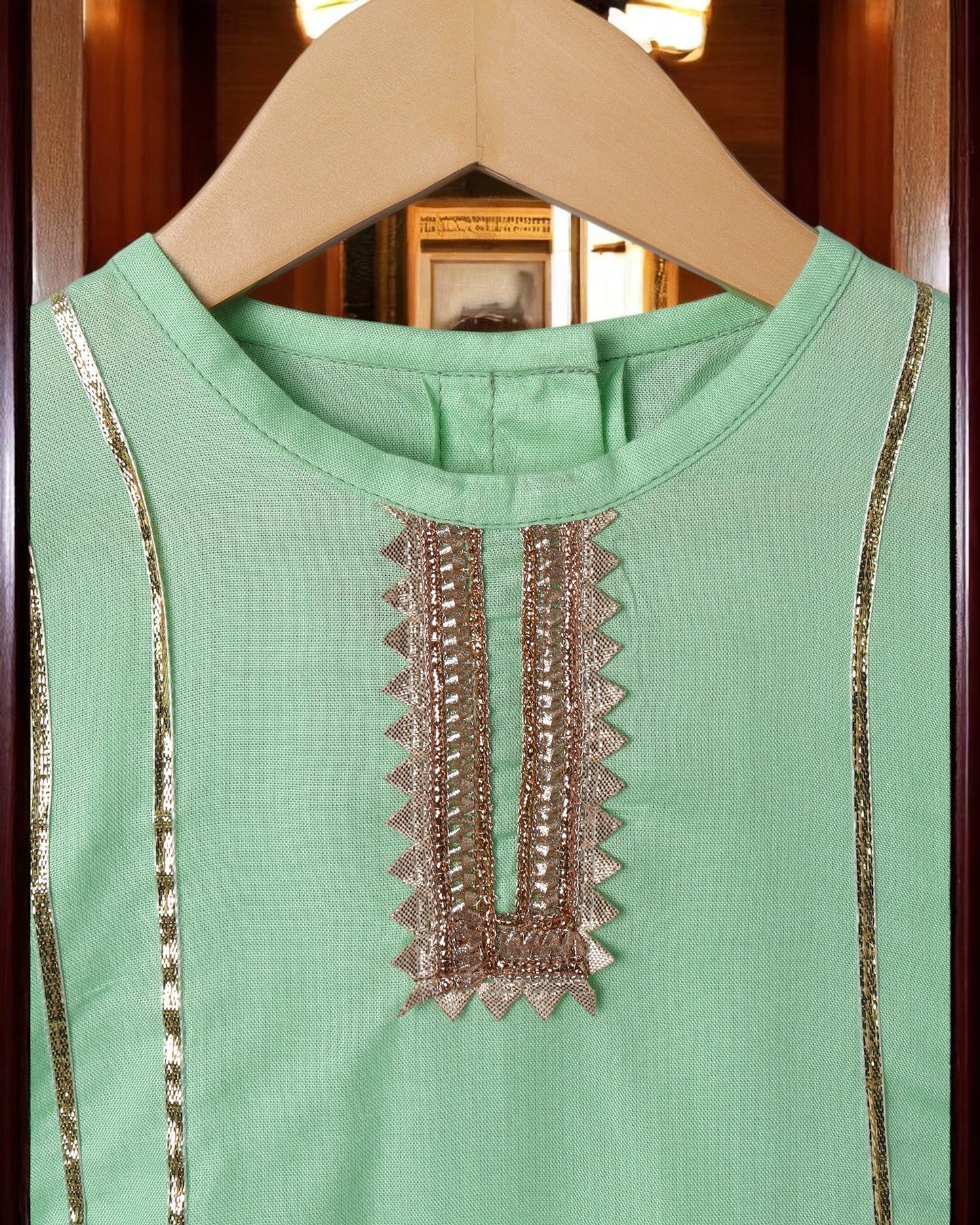 2 Pcs Suit For Girls In Rayon Fabric With Gota Patti Work