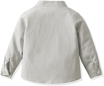 Boys Light Grey Cotton Shirt – Smart Casual Premium Boys Clothing India
