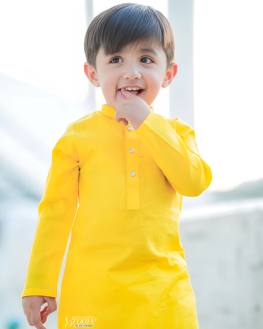 Sunlit Yellow Kurta Pajama Set – Premium Kidswear by Tito Patito