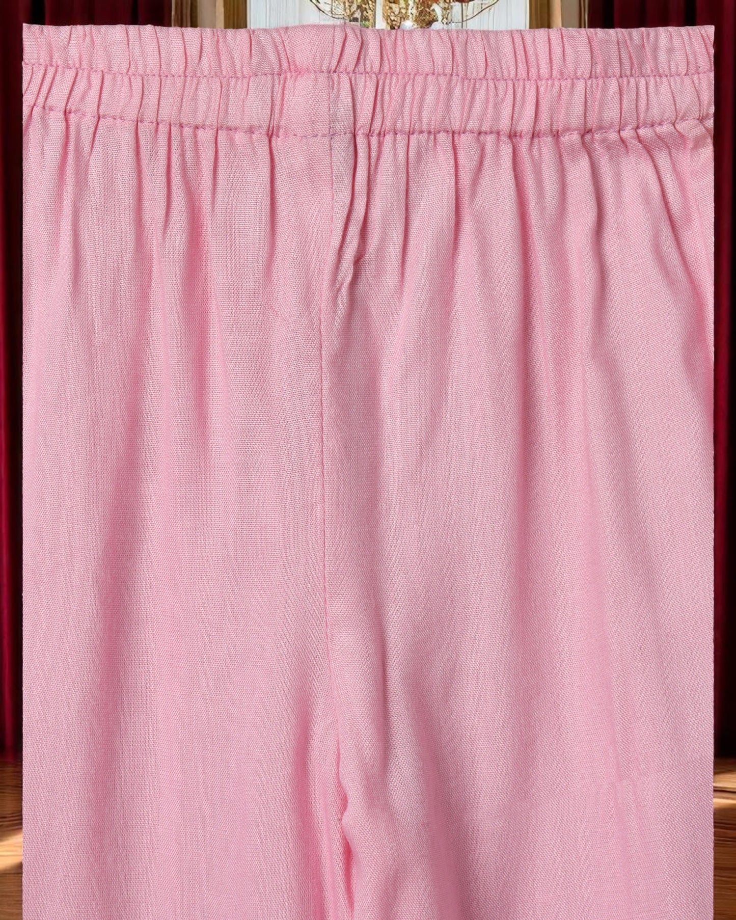 Elegant Two Piece Suit for Girls with Lace Work, Front Open Kurti & Pajama