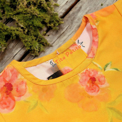 Baby Girl Two-PieceSet “Stylish Printed Cotton Blend Top with Calf-Length Pant