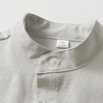 Boys Light Grey Cotton Shirt – Smart Casual Premium Boys Clothing India