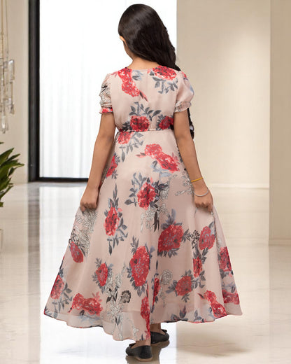 Long Dress For Girls In Printed Georgette Fabric