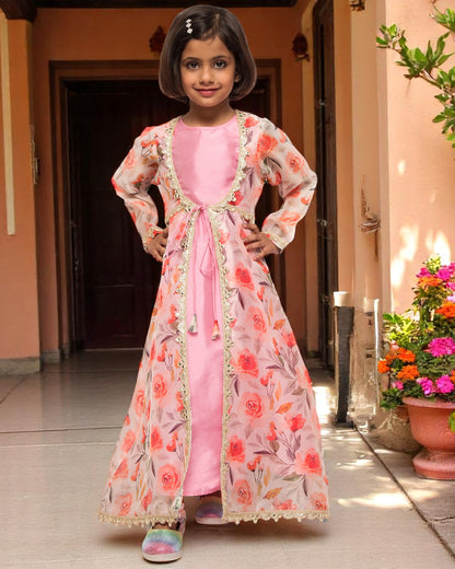 Timeless Grace: Luxe Taffeta & Organza 2-Piece Set