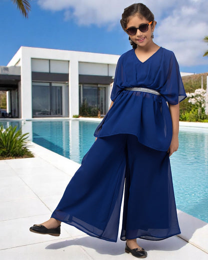 Girl's Party Wear-Two Pieces Set In Georgette Fabric With Lining.