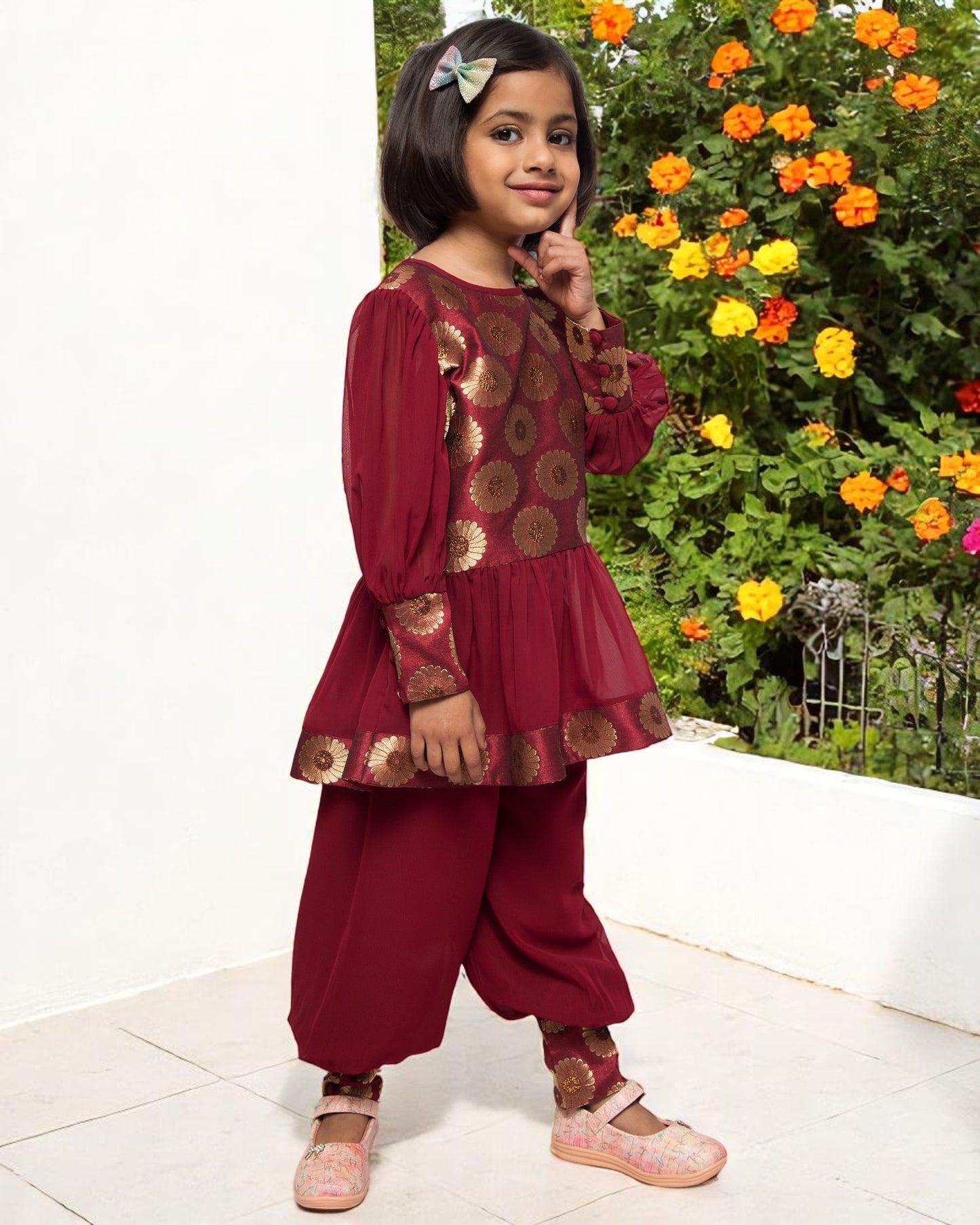 Contemporary Elegance: Brocade & Georgette 3-Piece Set