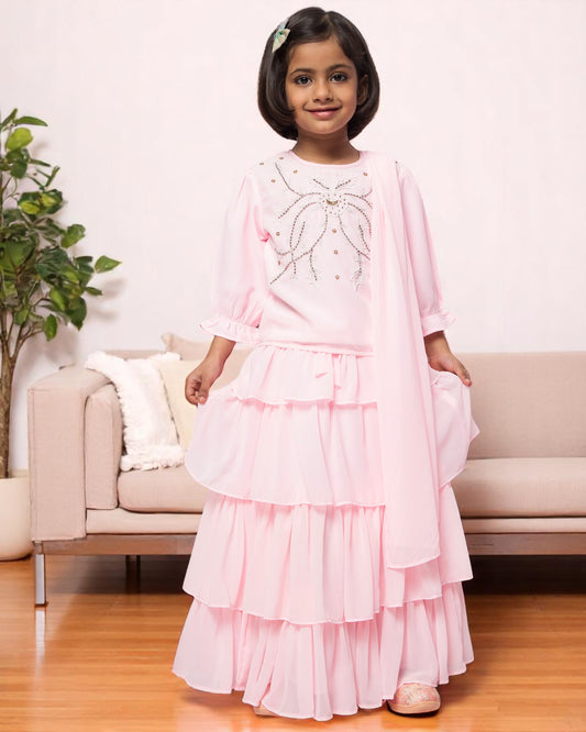 Ethereal Elegance: Handcrafted Georgette 3-Piece Set